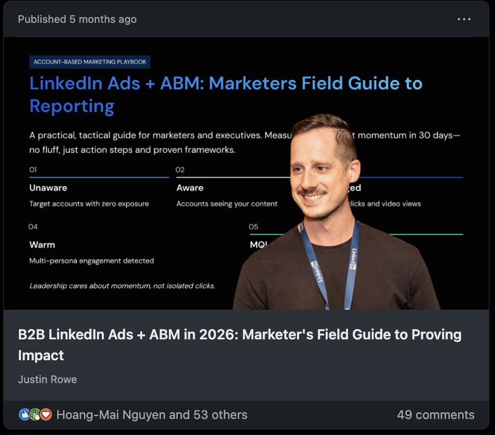 Newsletter edition: B2B LinkedIn Ads and ABM in 2026, a field guide to proving impact