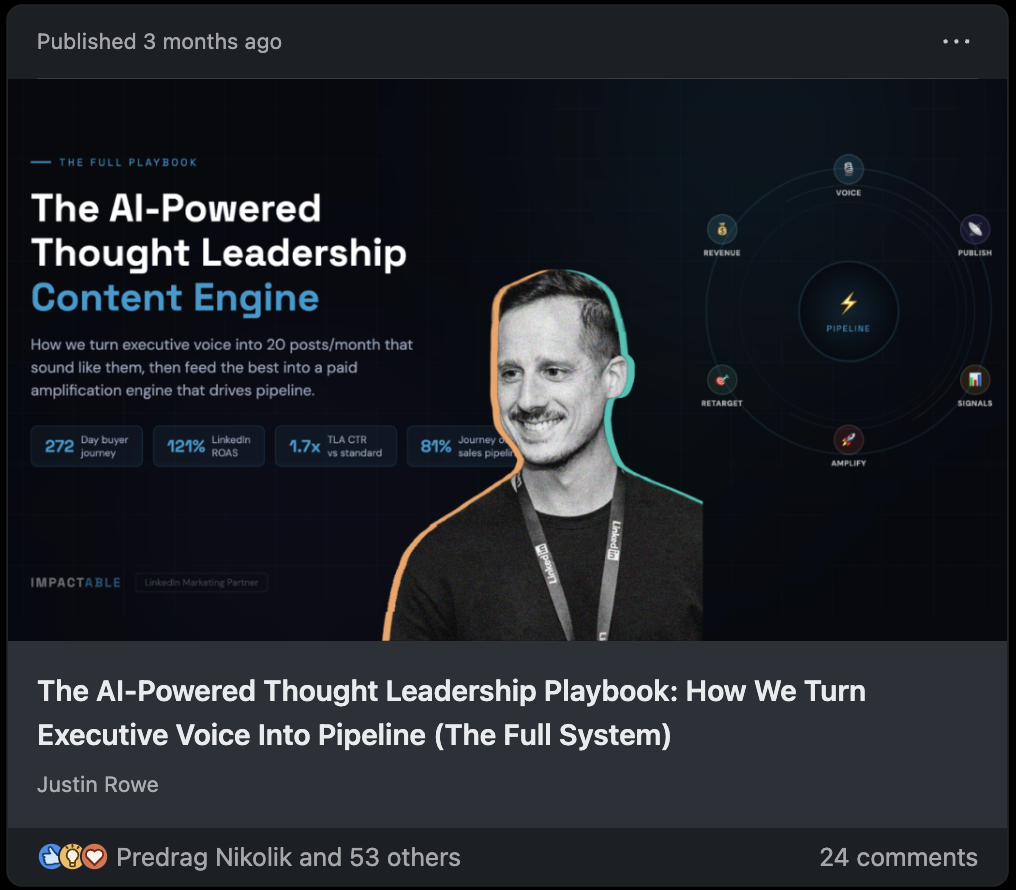 Newsletter edition: The AI-Powered Thought Leadership Playbook, turning executive voice into pipeline