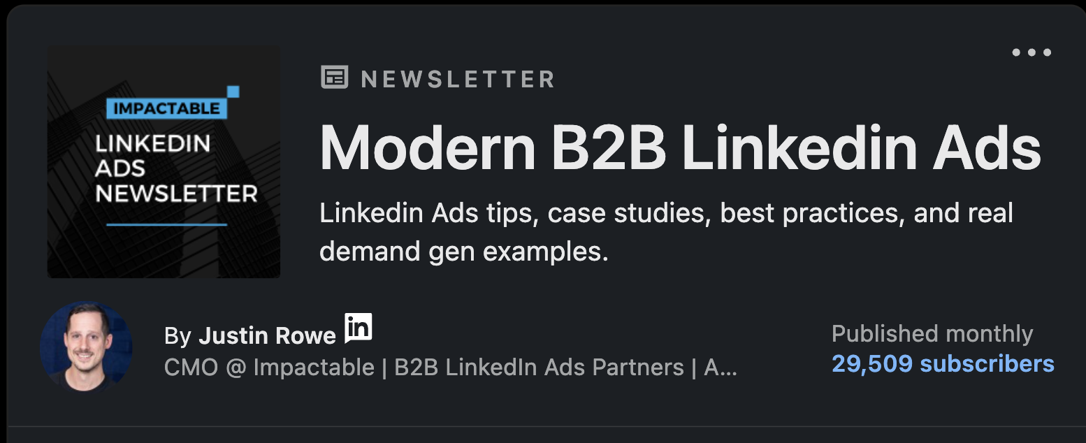 Modern B2B LinkedIn Ads newsletter