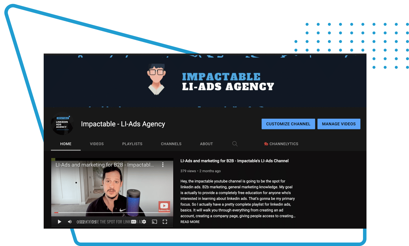 Impactable's YouTube channel that covers everything related to Linkedin ads