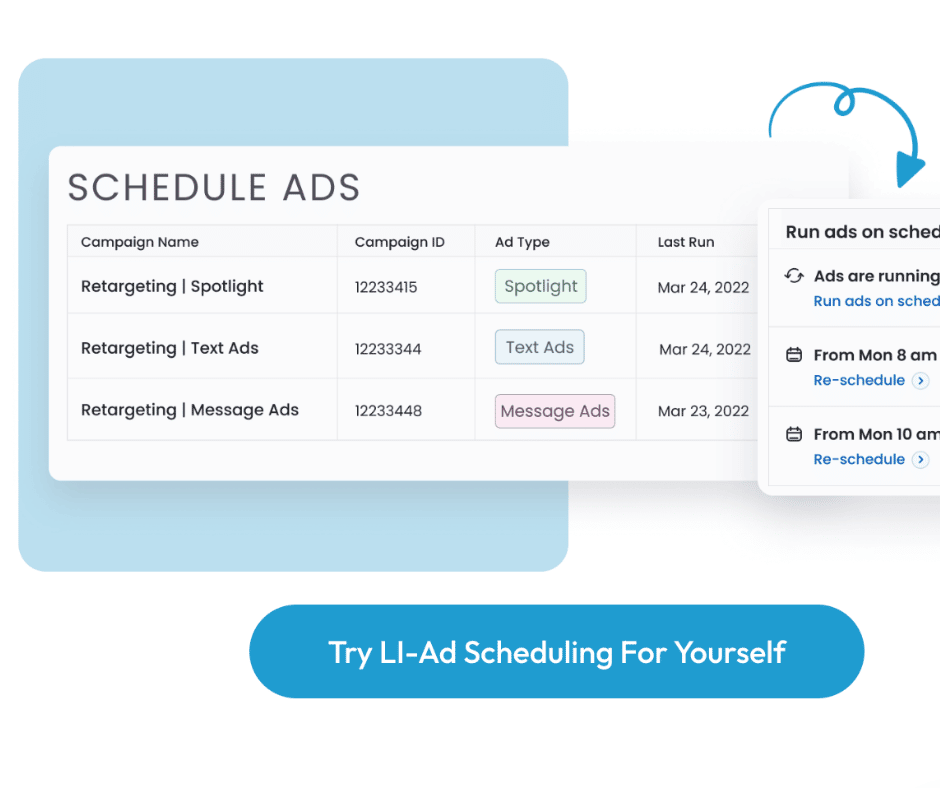 Linkedin ad scheduling tool