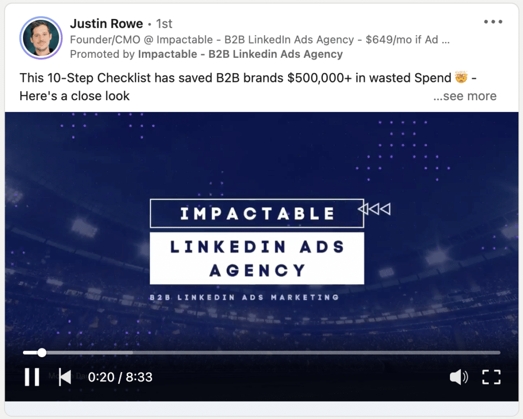linkedin video thought leader ads 
