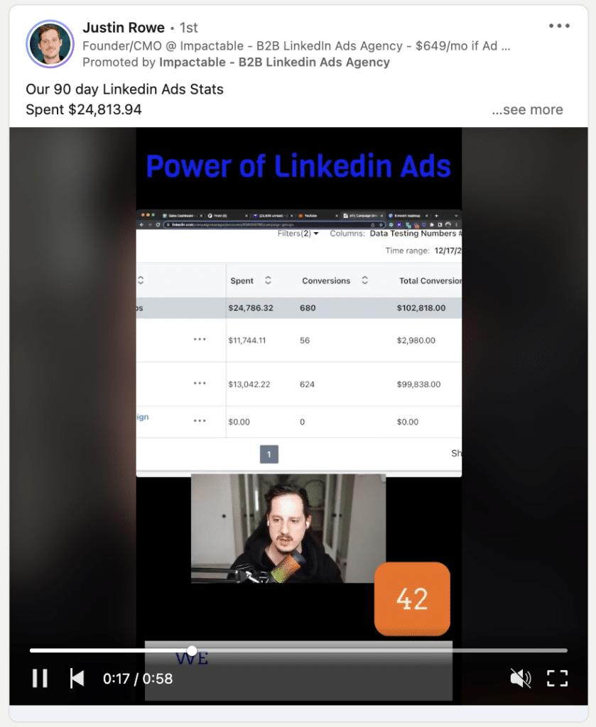 LinkedIn Video Thought Leader Ads