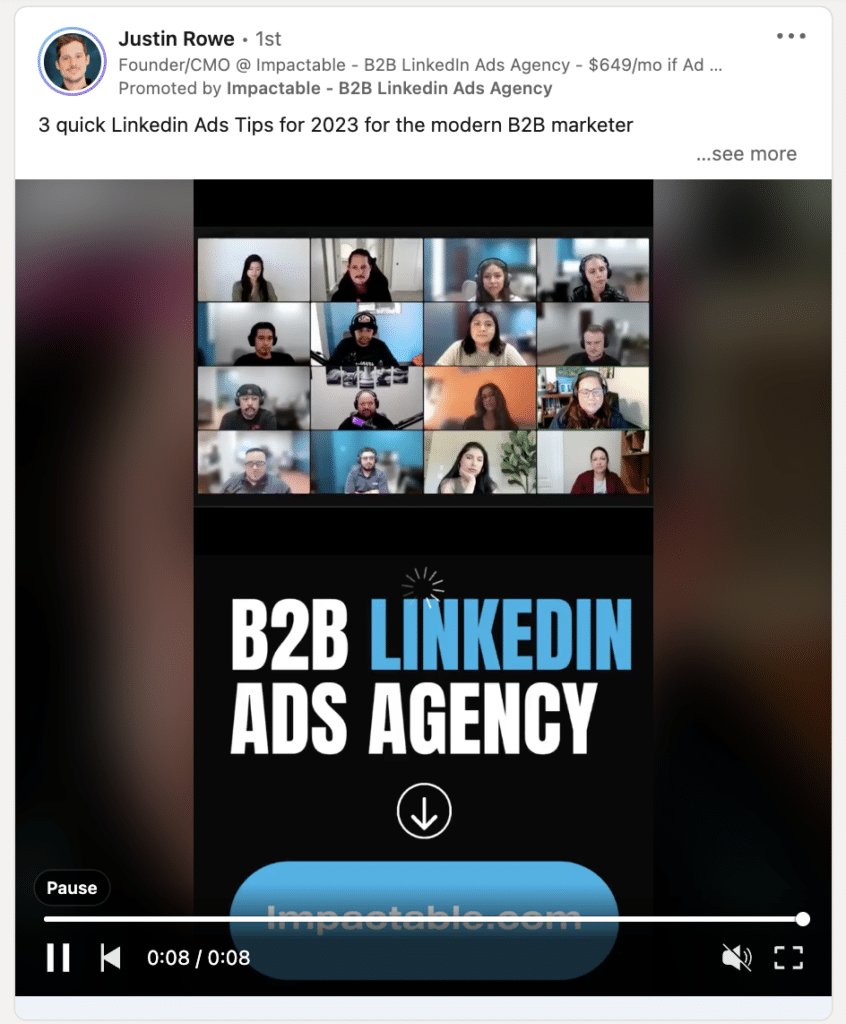 linkedin video thought leader ads
