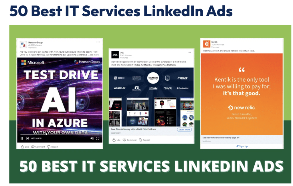50 best IT services Linkedin ads examples