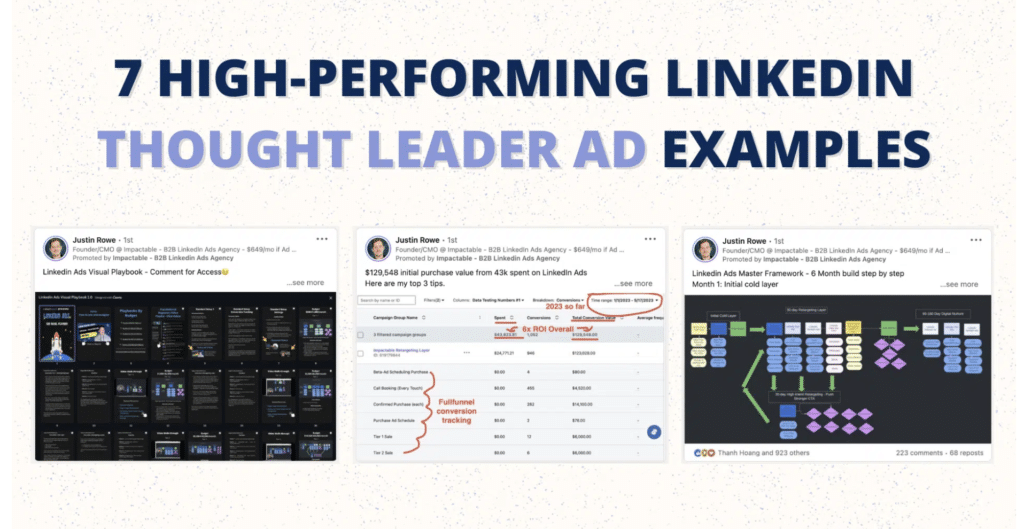 Best Linkedin thought leader ad examples for b2b