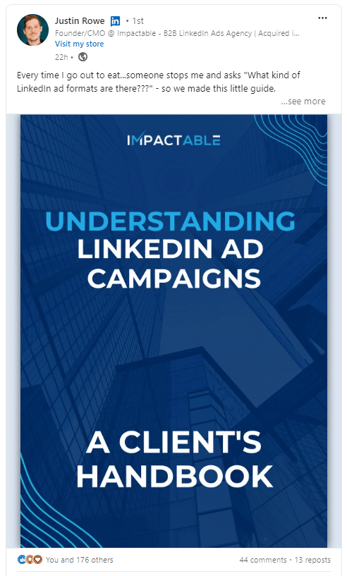 b2b content - creating assets for linkedin